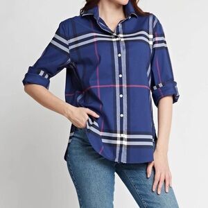 HINSON WU 
Halsey Long Sleeve Oversized Plaid Shirt In Sapphire
